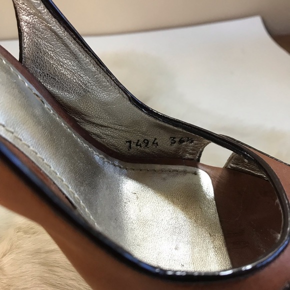 Dolce&Gabbana D&G Slingback Platform Peep-toe Heel Snakeskin+Leather Sandal Shoe - Picture 4 of 12